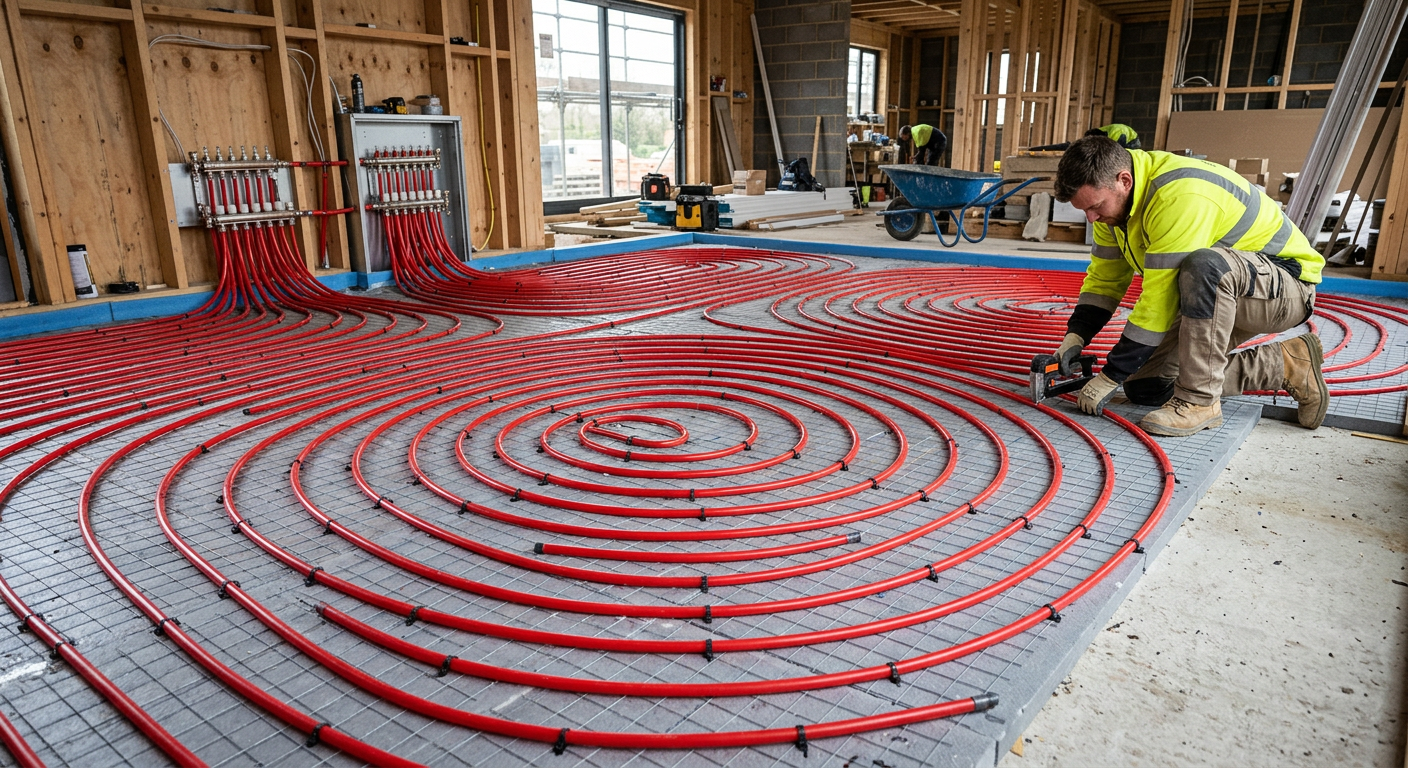 Installation de plancher chauffant hydraulique à Suresnes 92