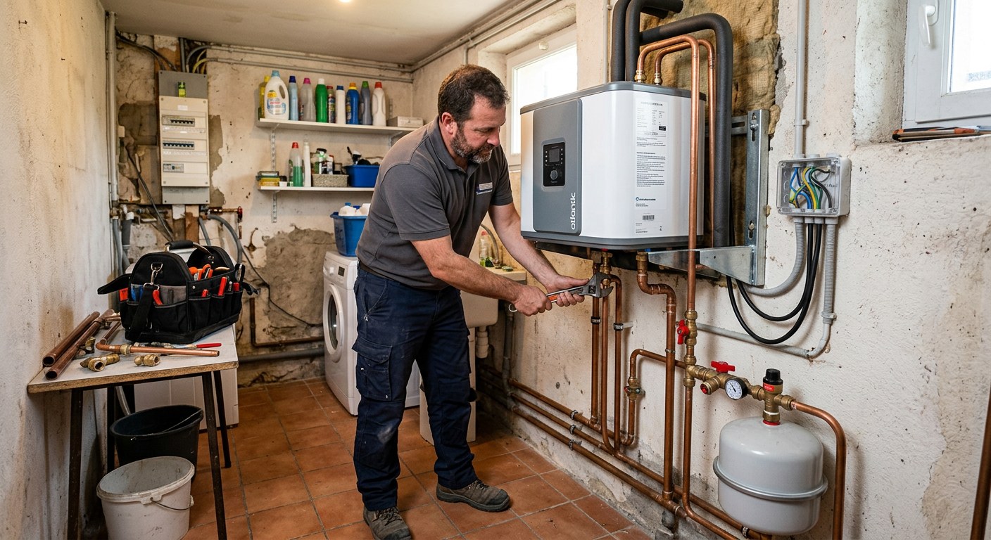Pose de chauffe-eau thermodynamique par un plombier à Suresnes