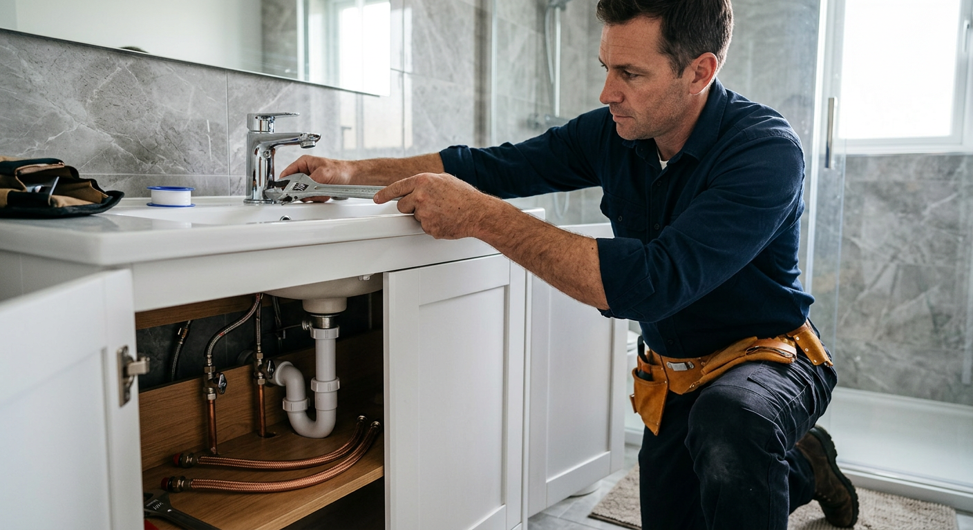 Pose de mitigeur chromé par un plombier à Suresnes