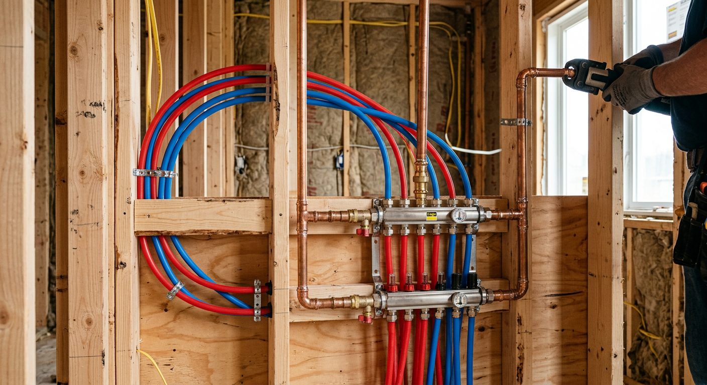 Création de réseau plomberie en cuivre et PER à Suresnes 92